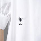 Christian Dior クリスチャンディオール / 美品 22SS Bee ビー刺繍 パフスリーブ コットン ブラウス シャツ / 半袖シャツ / 321B36A3356 / size 42 (WHITE) レディース