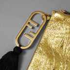FENDI フェンディ / 美品 ラージフラットポーチ クラッチ バッグ / 8N0178AISP / （GOLD) アクセサリー 352058-izm