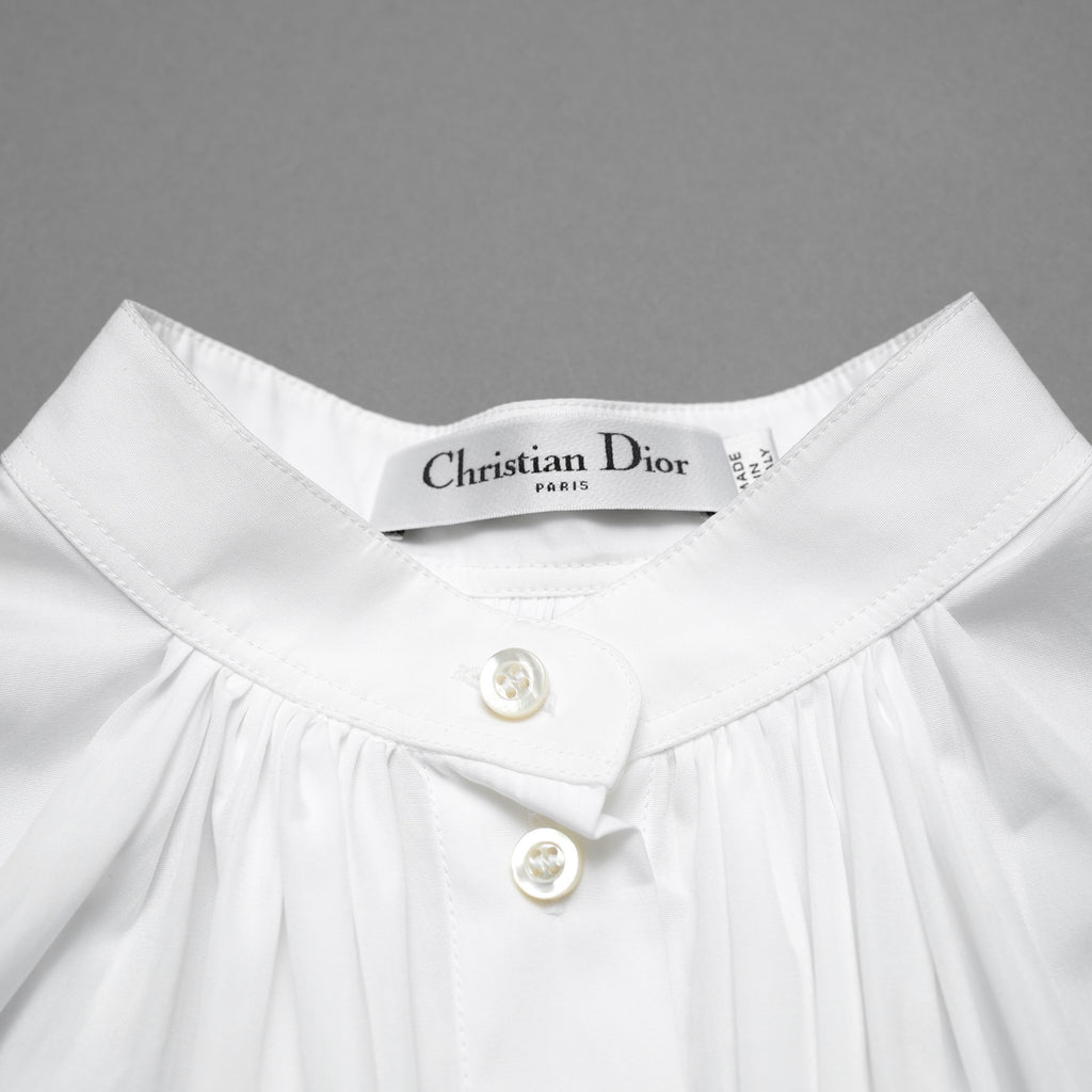 Christian Dior クリスチャンディオール / 美品 22SS Bee ビー刺繍 パフスリーブ コットン ブラウス シャツ / 半袖シャツ / 321B36A3356 / size 42 (WHITE) レディース