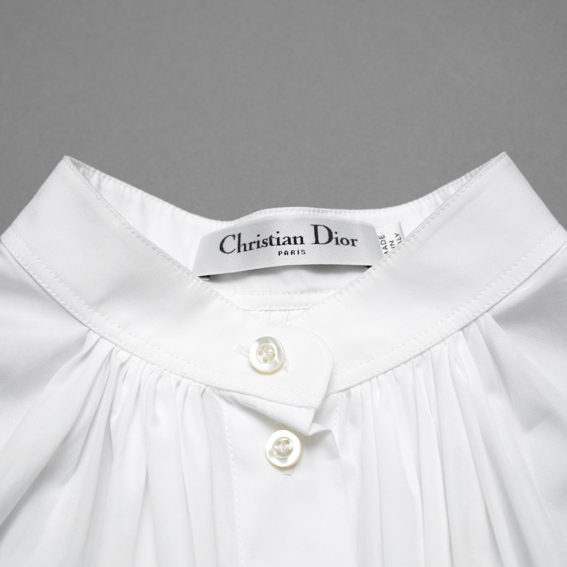 Christian Dior クリスチャンディオール / 美品 22SS Bee ビー刺繍 パフスリーブ コットン ブラウス シャツ / 半袖シャツ / 321B36A3356 / size 42 (WHITE) レディース