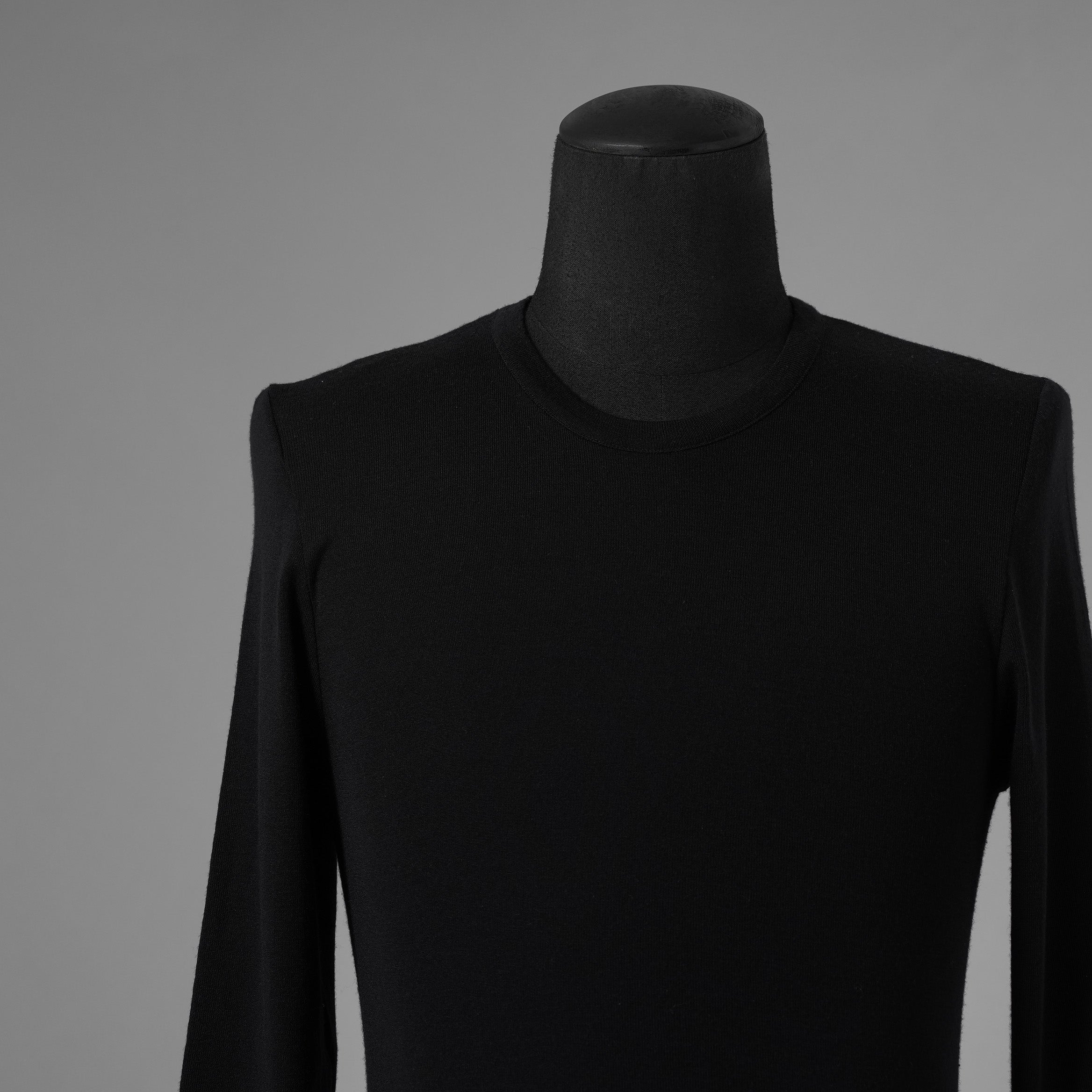 Yves Saint Laurent rive gauche イヴ・サンローラン リヴ・ゴーシュ ウールシルク 長袖ニット / 1372-333-0578 / size S (BLACK) 352065-ymu