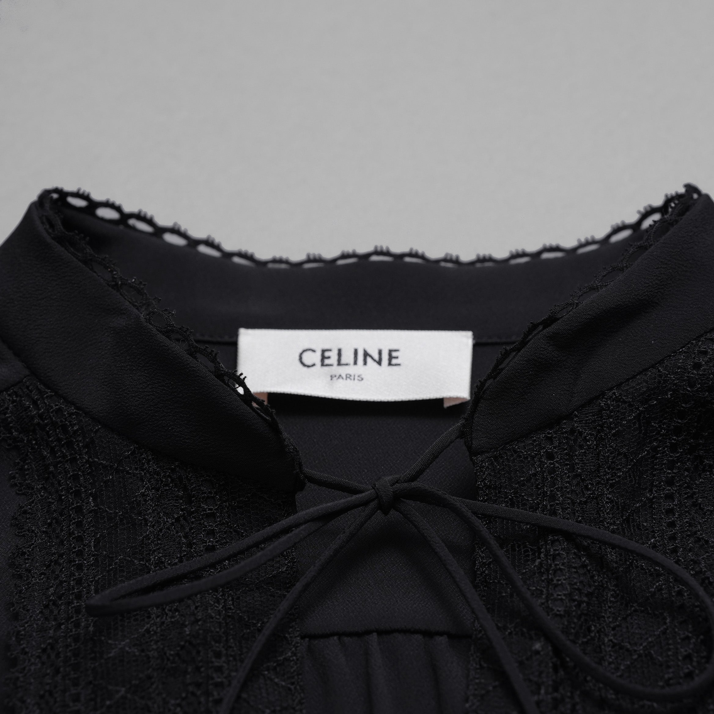CELINE セリーヌ / 美品 20AW トリオンフ チェーン シルクブラウス / 長袖シャツ / 2B308008D / size 38 (BLACK) レディース
