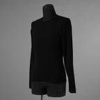 Yves Saint Laurent rive gauche イヴ・サンローラン リヴ・ゴーシュ ウールシルク 長袖ニット / 1372-333-0578 / size S (BLACK) 352065-ymu