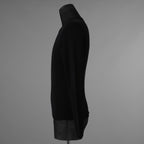 Yves Saint Laurent rive gauche イヴ・サンローラン リヴ・ゴーシュ ウールシルク 長袖ニット / 1372-333-0578 / size S (BLACK) 352065-ymu