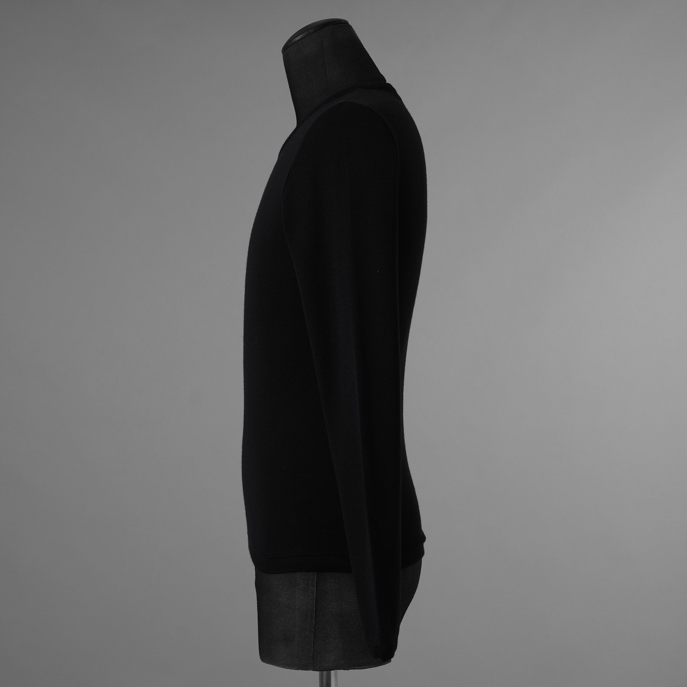 Yves Saint Laurent rive gauche イヴ・サンローラン リヴ・ゴーシュ ウールシルク 長袖ニット / 1372-333-0578 / size S (BLACK) 352065-ymu