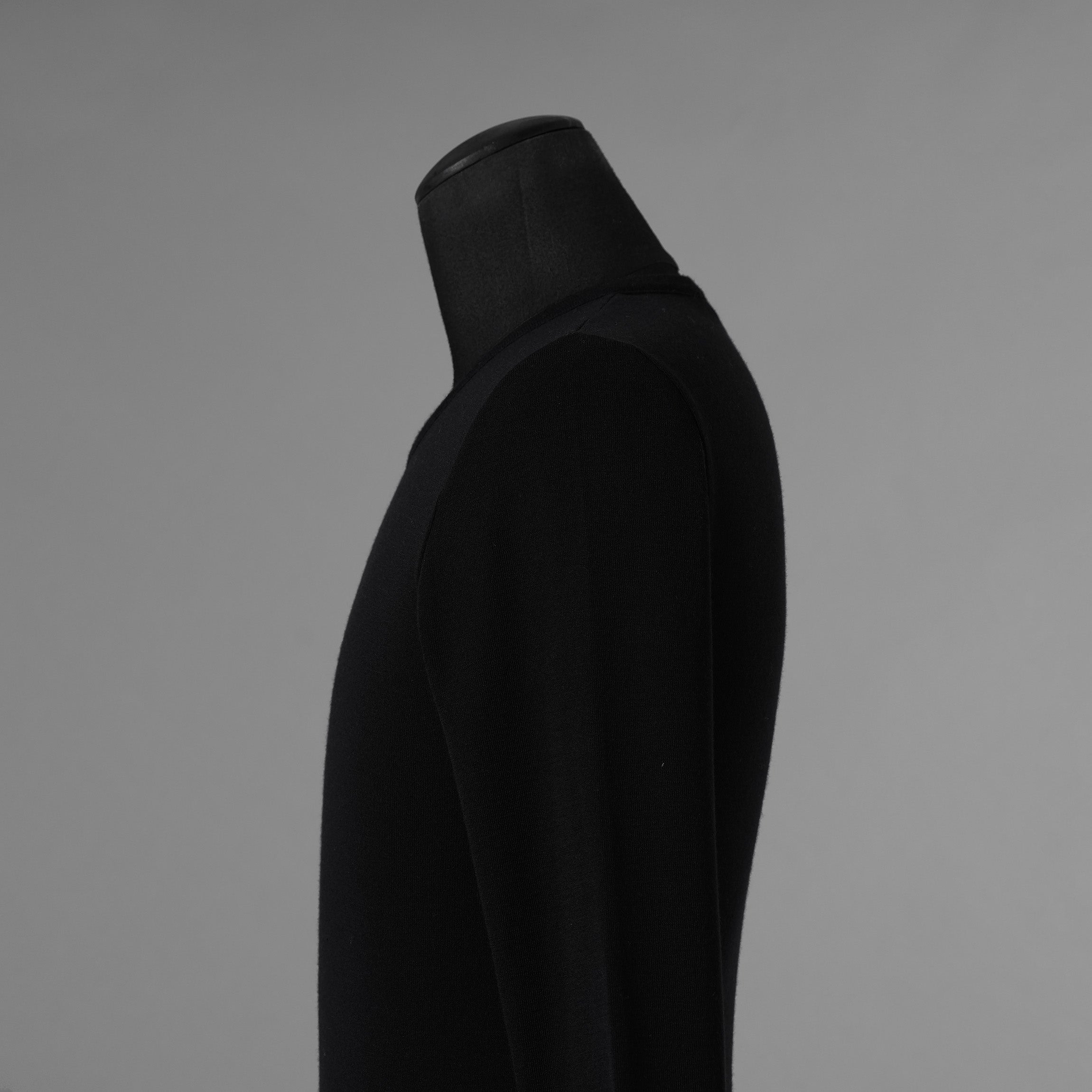 Yves Saint Laurent rive gauche イヴ・サンローラン リヴ・ゴーシュ ウールシルク 長袖ニット / 1372-333-0578 / size S (BLACK) 352065-ymu