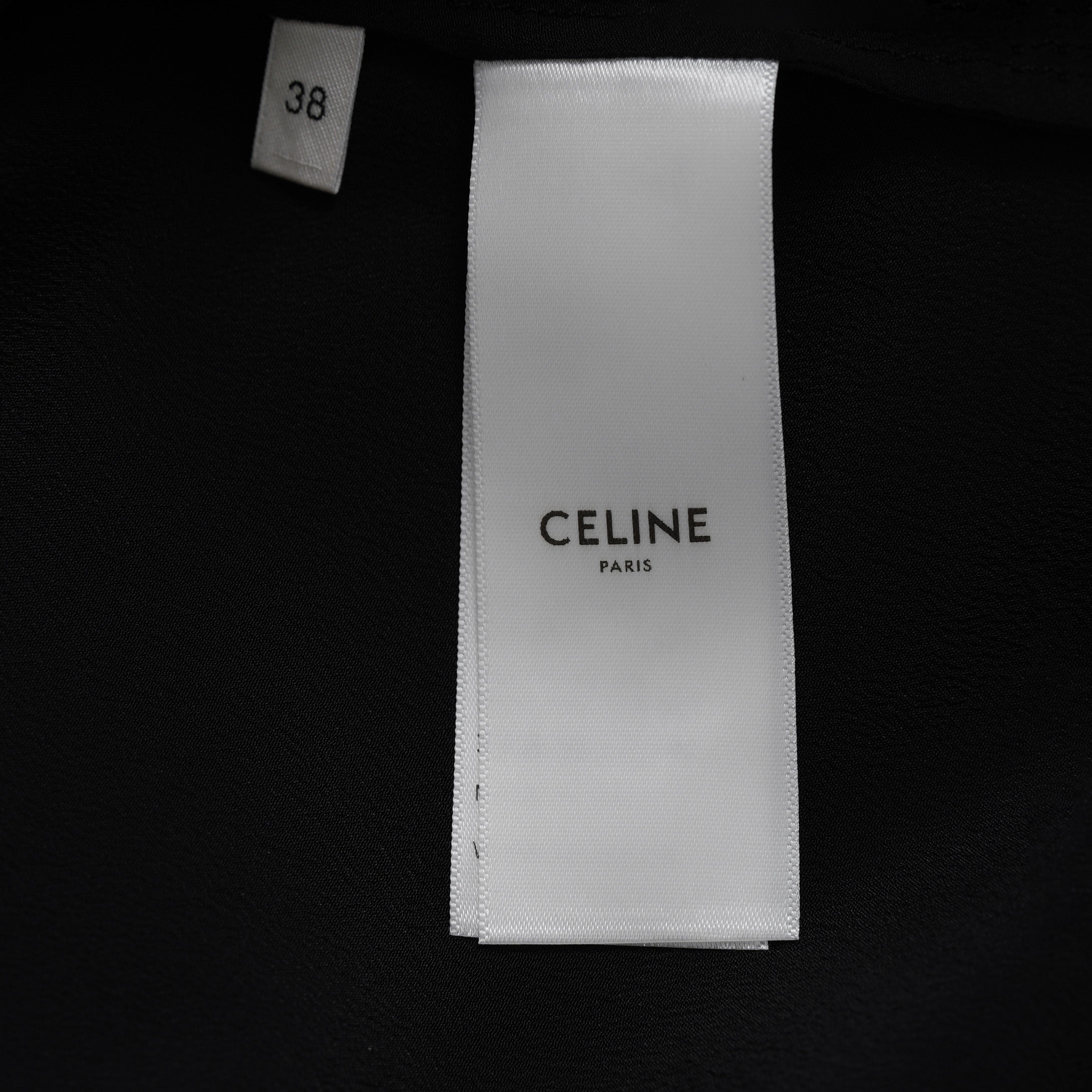 CELINE セリーヌ / 美品 20AW トリオンフ チェーン シルクブラウス / 長袖シャツ / 2B308008D / size 38 (BLACK) レディース