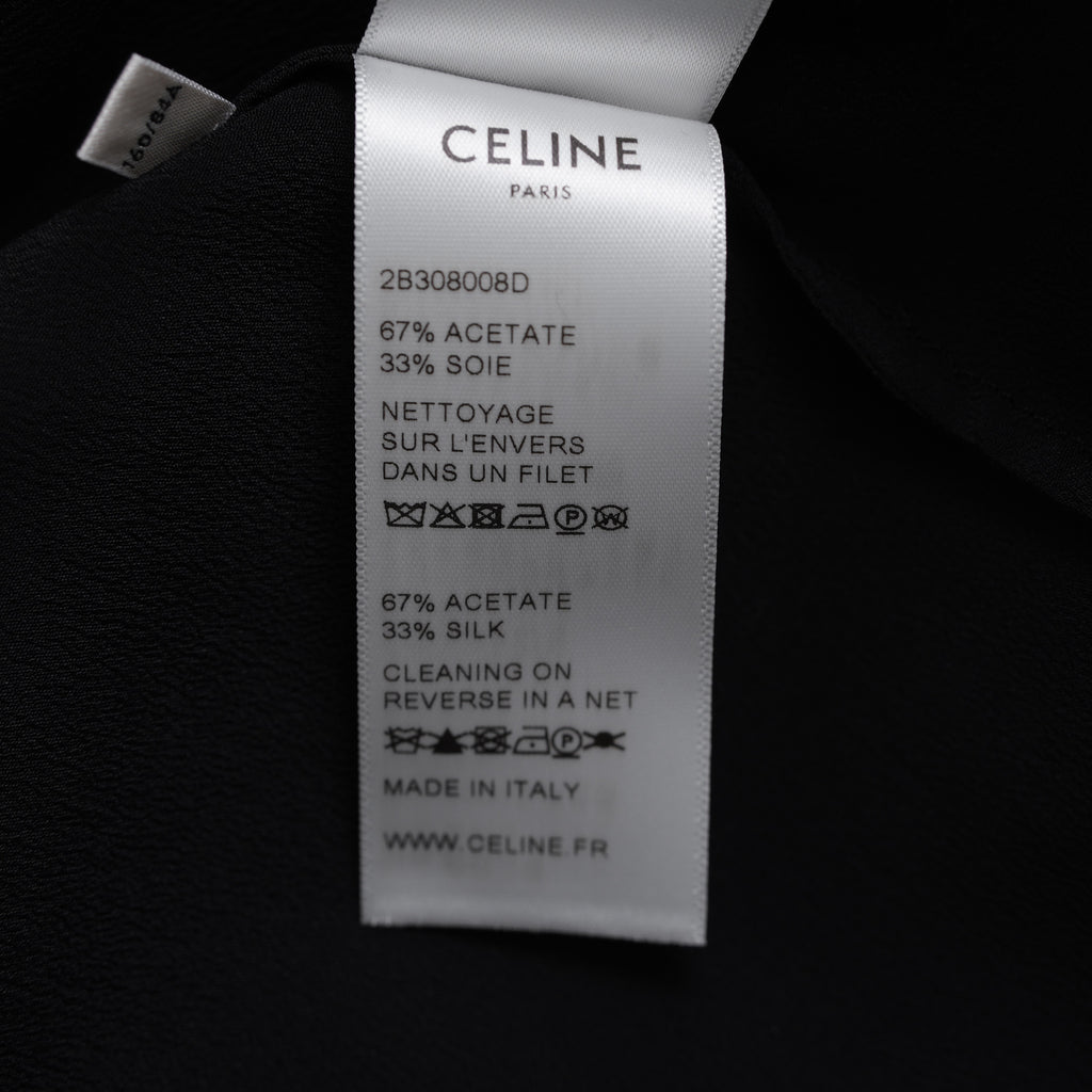 CELINE セリーヌ / 美品 20AW トリオンフ チェーン シルクブラウス / 長袖シャツ / 2B308008D / size 38 (BLACK) レディース