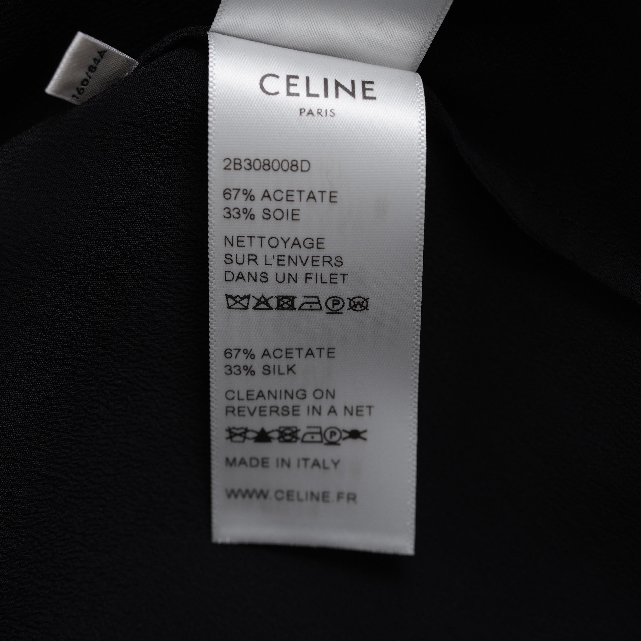 CELINE セリーヌ / 美品 20AW トリオンフ チェーン シルクブラウス / 長袖シャツ / 2B308008D / size 38 (BLACK) レディース