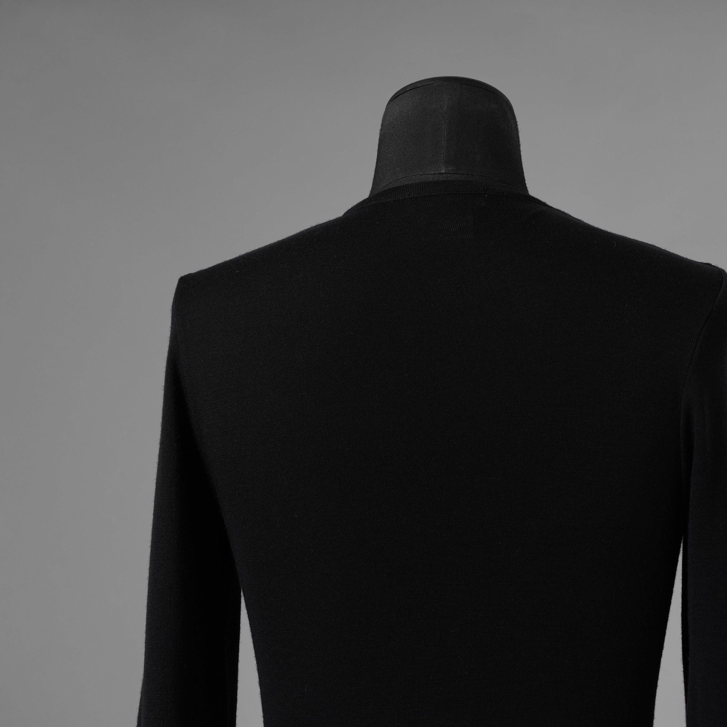 Yves Saint Laurent rive gauche イヴ・サンローラン リヴ・ゴーシュ ウールシルク 長袖ニット / 1372-333-0578 / size S (BLACK) 352065-ymu