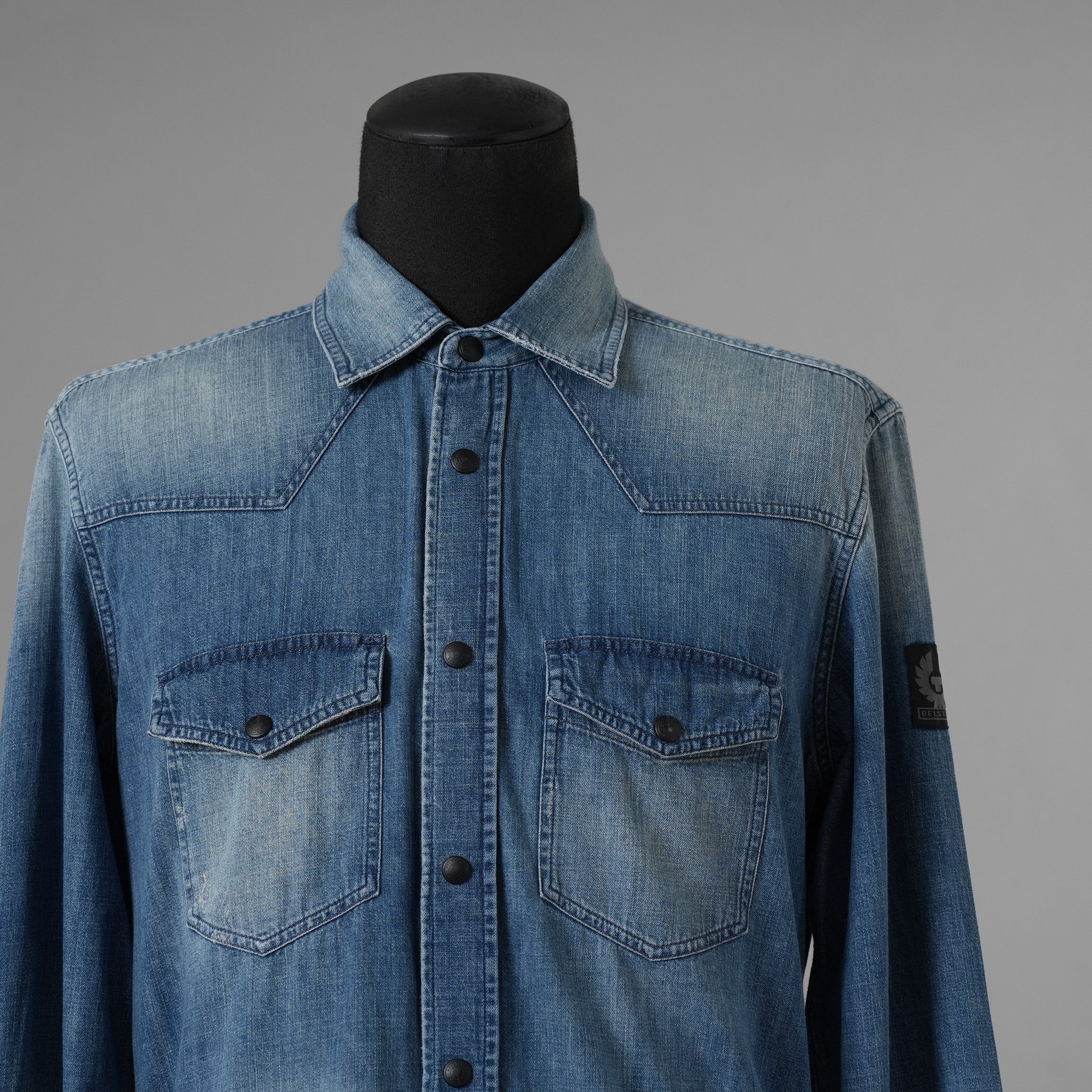 Belstaff ベルスタッフ / 美品 18SS Somerford Denim Shirt デニム 長袖シャツ / size S (INDIGO) 352063-in-ue