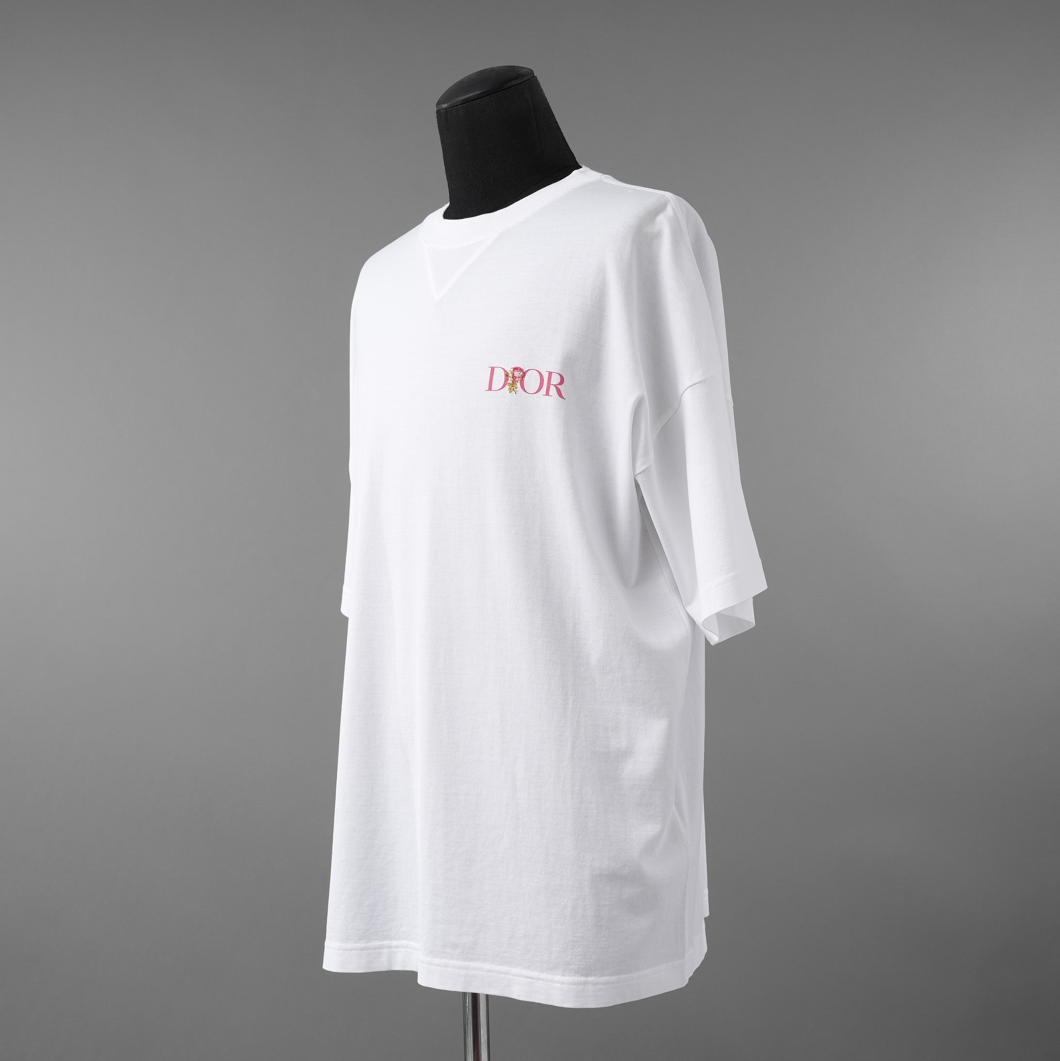 Christian Dior クリスチャンディオール / 美品 22AW DIOR JARDIN 薔薇刺繍 半袖Tシャツ / フラワーロゴ / 243J685A0677 / size S (WHITE)
