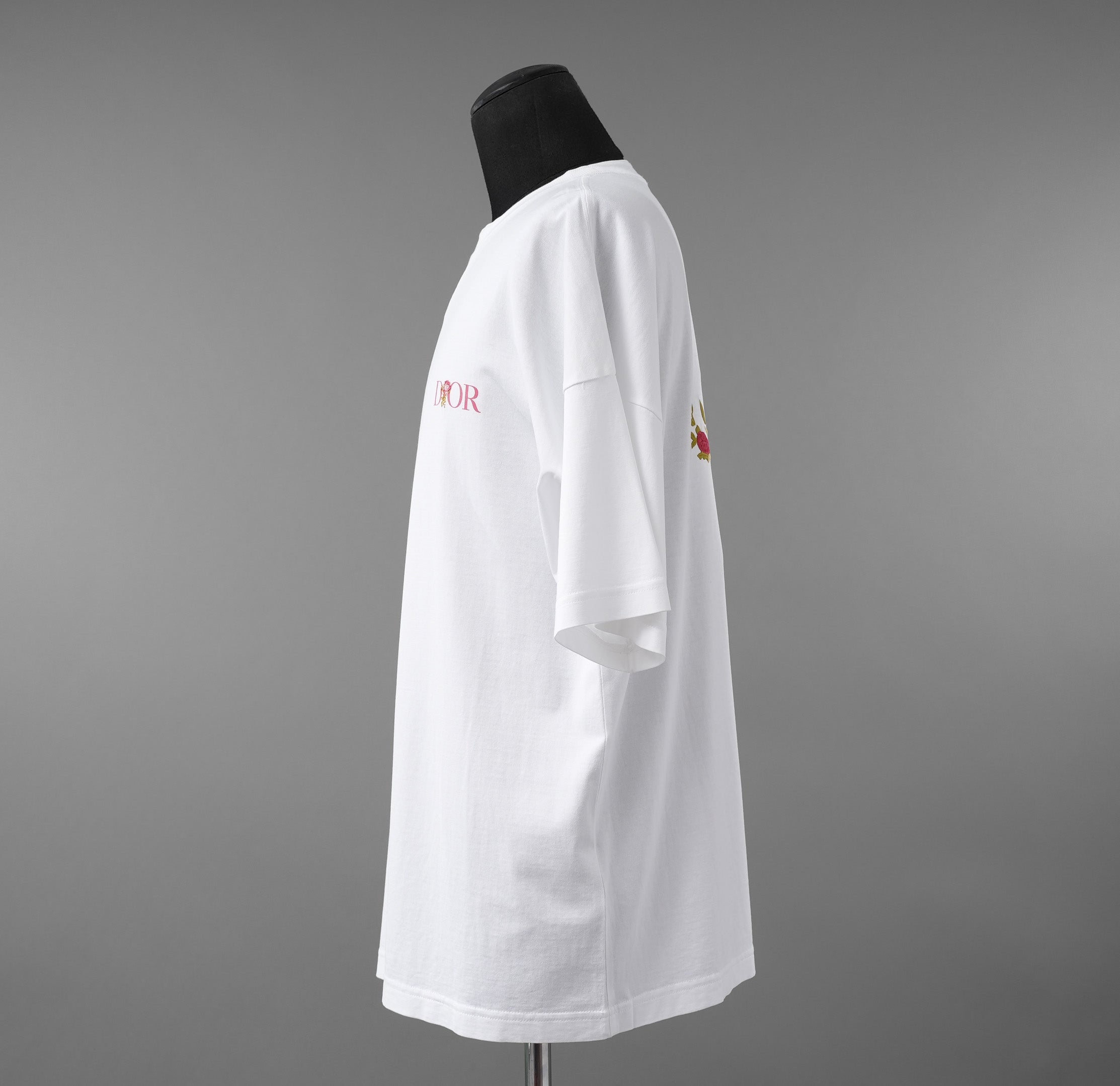 Christian Dior クリスチャンディオール / 美品 22AW DIOR JARDIN 薔薇刺繍 半袖Tシャツ / フラワーロゴ / 243J685A0677 / size S (WHITE)