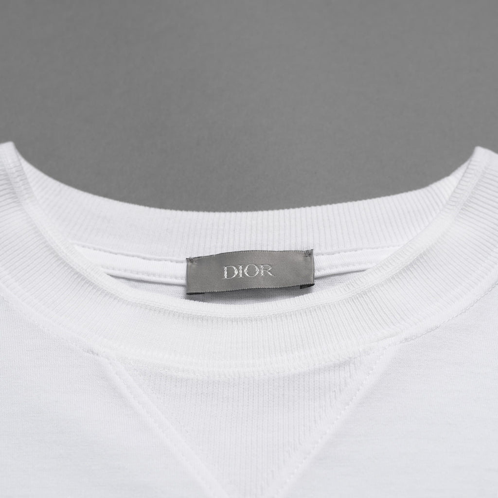 Christian Dior クリスチャンディオール / 美品 22AW DIOR JARDIN 薔薇刺繍 半袖Tシャツ / フラワーロゴ / 243J685A0677 / size S (WHITE)