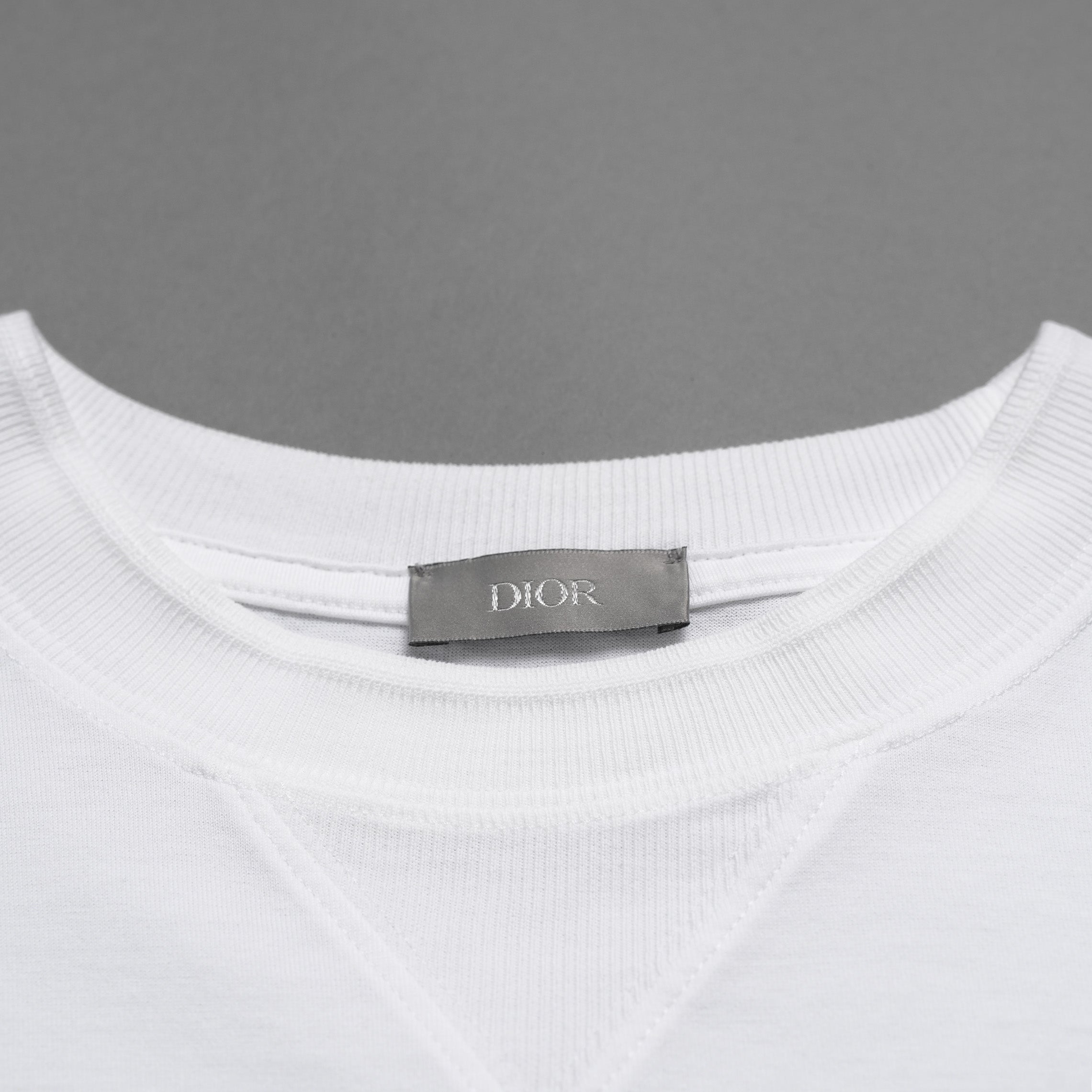 Christian Dior クリスチャンディオール / 美品 22AW DIOR JARDIN 薔薇刺繍 半袖Tシャツ / フラワーロゴ / 243J685A0677 / size S (WHITE)
