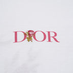 Christian Dior クリスチャンディオール / 美品 22AW DIOR JARDIN 薔薇刺繍 半袖Tシャツ / フラワーロゴ / 243J685A0677 / size S (WHITE)
