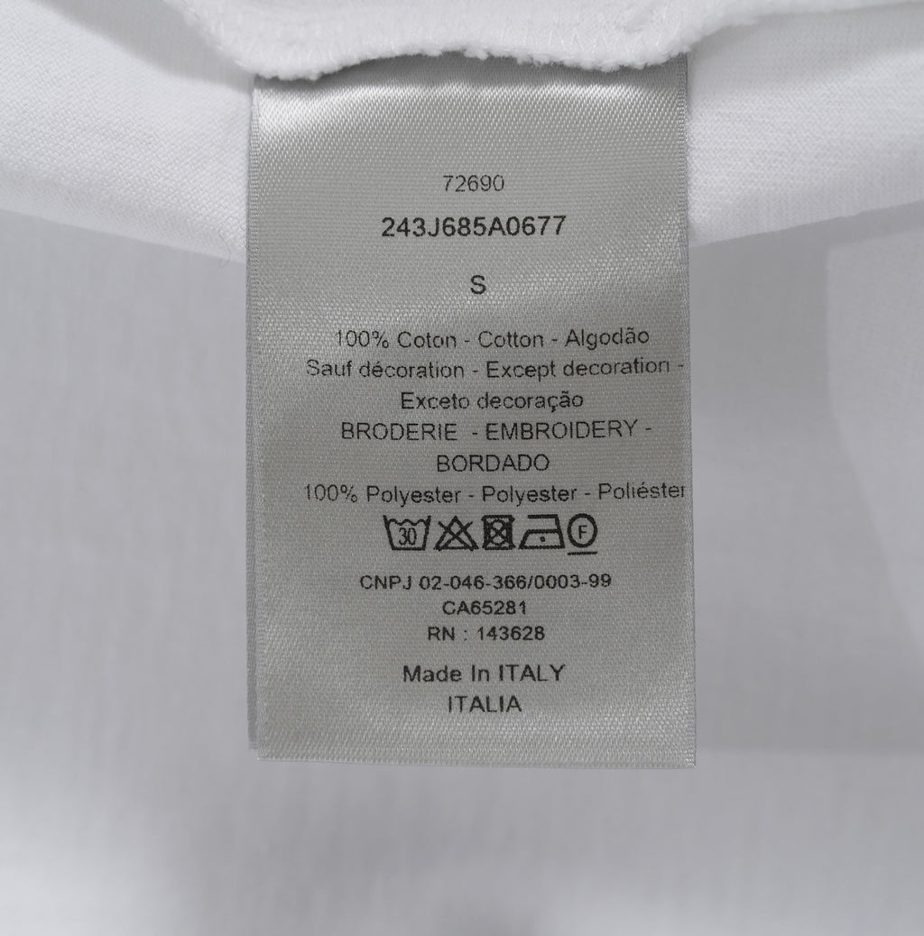 Christian Dior クリスチャンディオール / 美品 22AW DIOR JARDIN 薔薇刺繍 半袖Tシャツ / フラワーロゴ / 243J685A0677 / size S (WHITE)