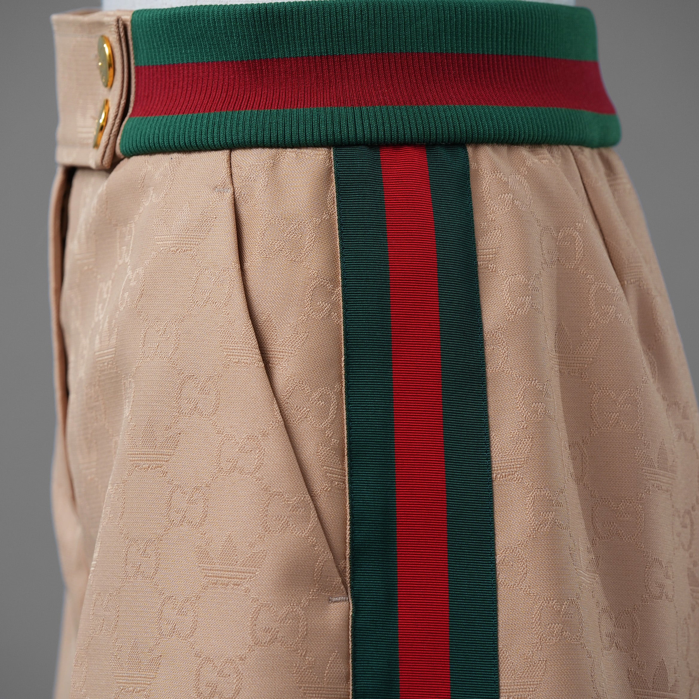 GUCCI × adidas グッチ×アディダス コラボ / 美品 22SS GGジャカード トレフォイル ショートパンツ ボトムス / size 40 (BEIGE) レディース