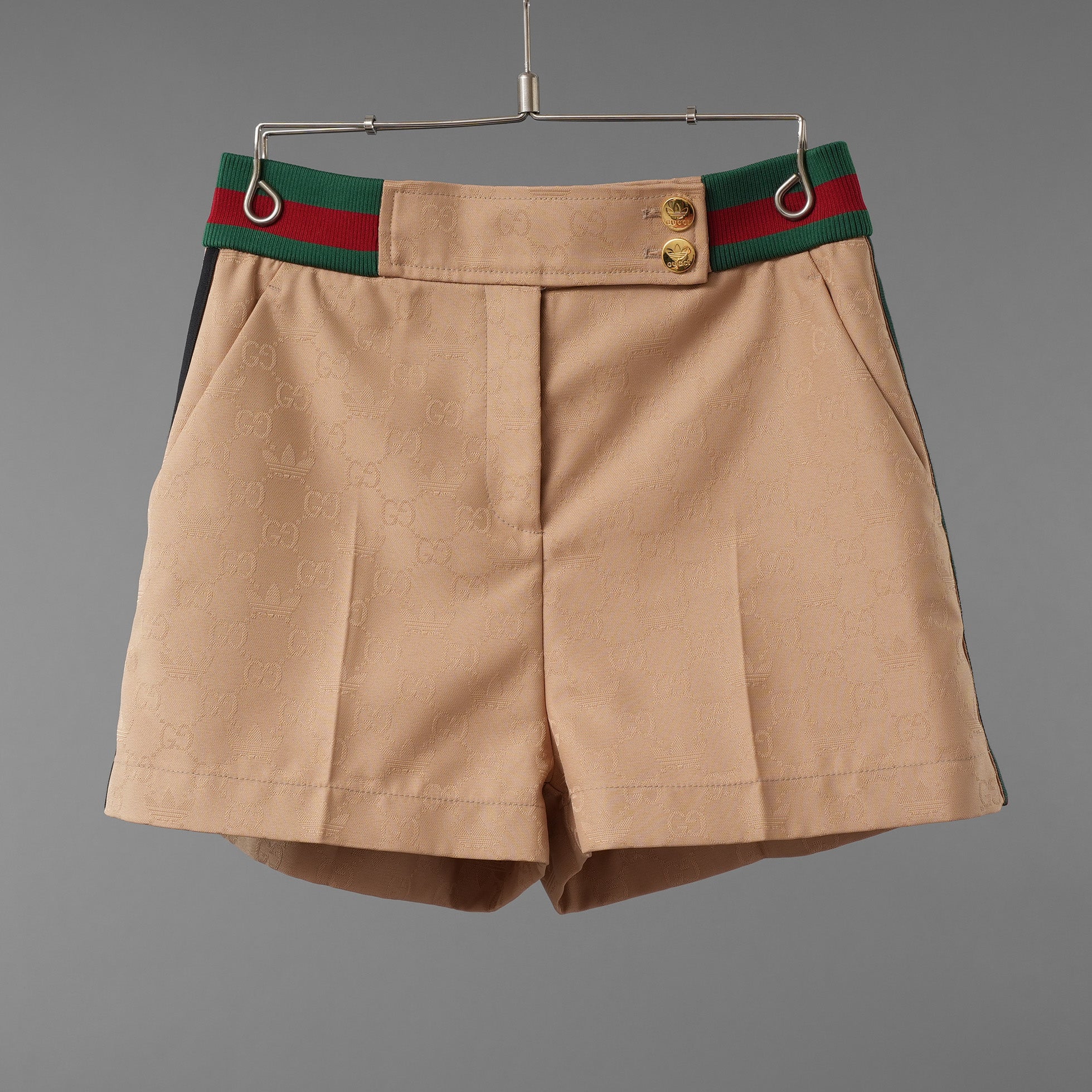 GUCCI × adidas グッチ×アディダス コラボ / 美品 22SS GGジャカード トレフォイル ショートパンツ ボトムス / size 40 (BEIGE) レディース