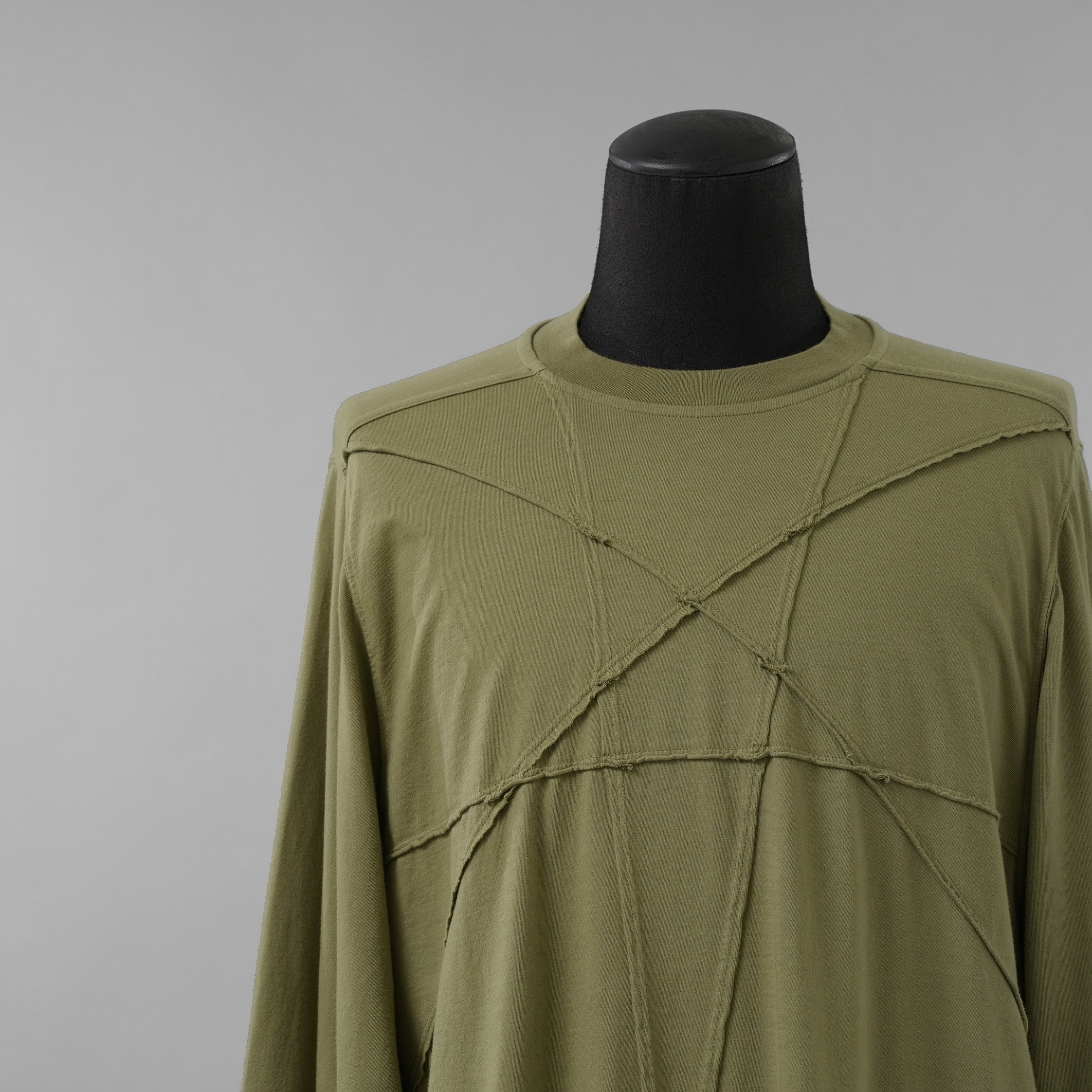 Rick Owens DRKSHDW ダークシャドウ / 美品 23AW JUMBO PENTA SEAMS LS T / 長袖 Tシャツ / DU02D2216-RNET1 / size S (SAGE)