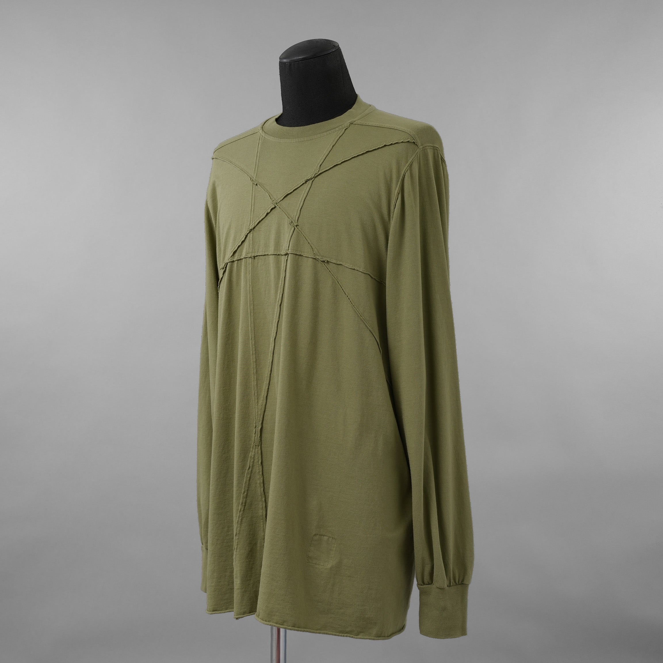 Rick Owens DRKSHDW ダークシャドウ / 美品 23AW JUMBO PENTA SEAMS LS T / 長袖 Tシャツ / DU02D2216-RNET1 / size S (SAGE)