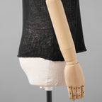 Christian Dior クリスチャンディオール / 美品 23AW Bee刺繍 フリル袖 リネンニット トップス / 324T03AM710 / size 44 (BLACK) レディース