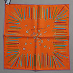 未使用 HERMES エルメス / カレ45 ア・ヴォ・クレヨン！ シルク スカーフ アクセサリー / size 45cm (ORANGE) 352070-izm