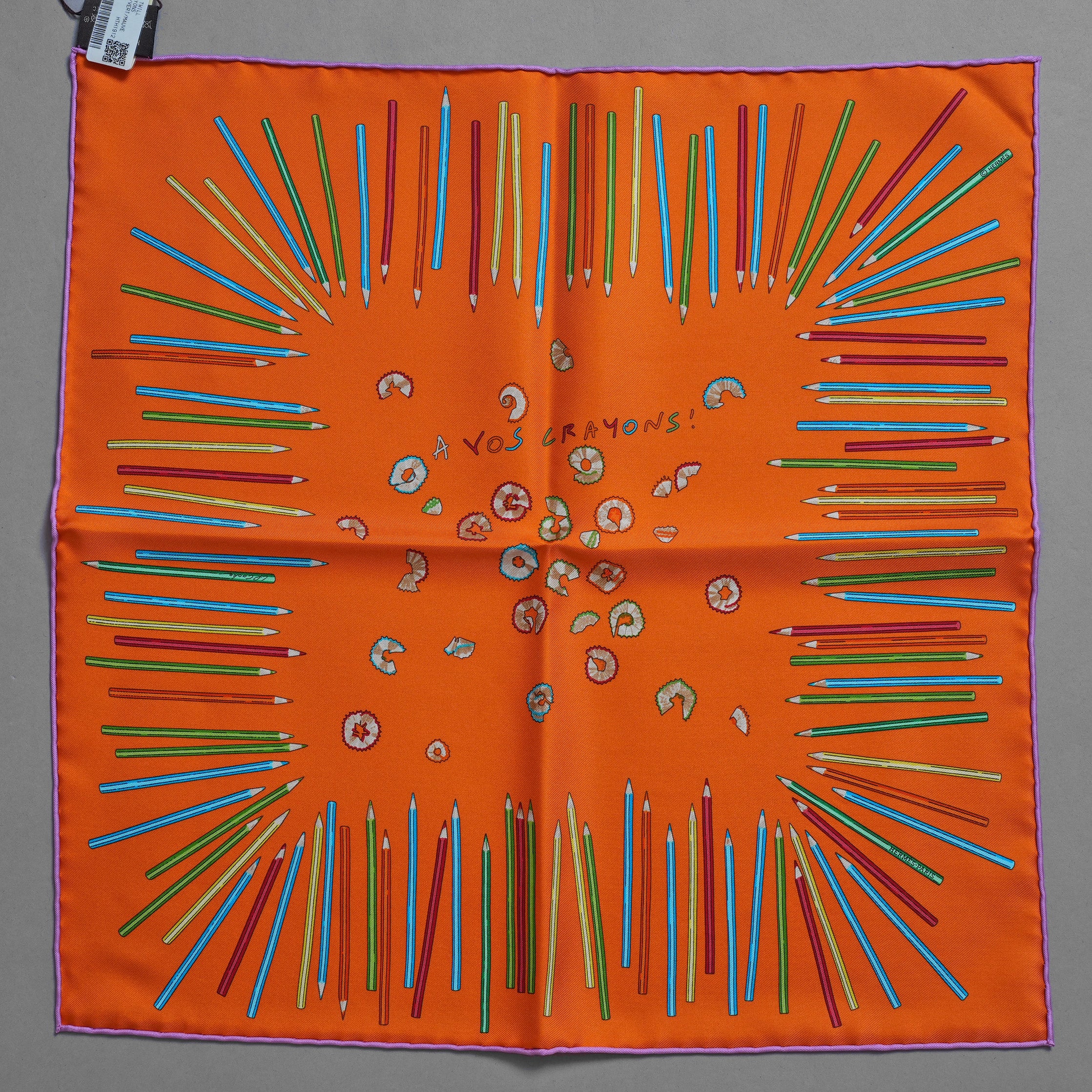 未使用 HERMES エルメス / カレ45 ア・ヴォ・クレヨン！ シルク スカーフ アクセサリー / size 45cm (ORANGE) 352070-izm