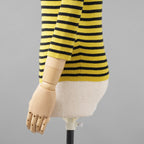 Christian Dior クリスチャンディオール / 美品 23AW ロゴ ボーダー タイト ニット セーター / 344S97AM729 / size 42 (YELLOW x BLACK) レディース