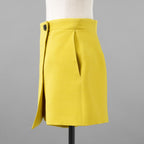 Christian Dior クリスチャンディオール / 美品 23AW CDクラスプ  スコート ウールシルク  / ショートパンツ / 341P45C1166 / size 42 (PEELA) イエロー レディース