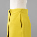Christian Dior クリスチャンディオール / 美品 23AW CDクラスプ  スコート ウールシルク  / ショートパンツ / 341P45C1166 / size 42 (PEELA) イエロー レディース