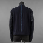 LANVIN COLLECTION x EMMETI ランバンコレクション エンメティ コラボ / 美品 23SS TALBOT パンチングレザー 切替 ライダースジャケット / size 48 (NAVY)