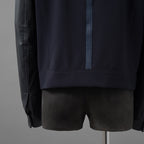 LANVIN COLLECTION x EMMETI ランバンコレクション エンメティ コラボ / 美品 23SS TALBOT パンチングレザー 切替 ライダースジャケット / size 48 (NAVY)