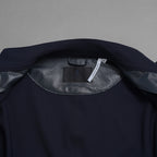 LANVIN COLLECTION x EMMETI ランバンコレクション エンメティ コラボ / 美品 23SS TALBOT パンチングレザー 切替 ライダースジャケット / size 48 (NAVY)