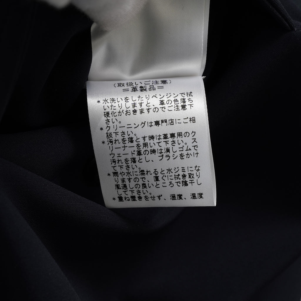 LANVIN COLLECTION x EMMETI ランバンコレクション エンメティ コラボ / 美品 23SS TALBOT パンチングレザー 切替 ライダースジャケット / size 48 (NAVY)