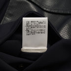 LANVIN COLLECTION x EMMETI ランバンコレクション エンメティ コラボ / 美品 23SS TALBOT パンチングレザー 切替 ライダースジャケット / size 48 (NAVY)