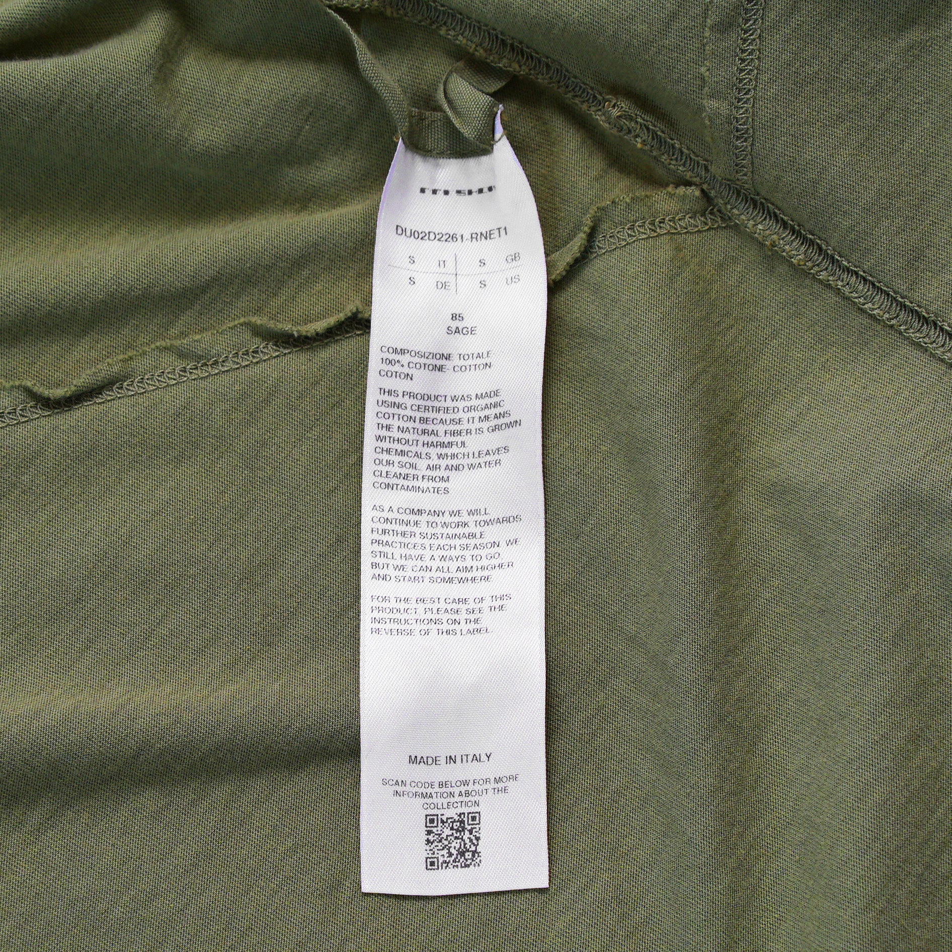 Rick Owens DRKSHDW ダークシャドウ / 美品 23AW JUMBO PENTA SEAMS LS T / 長袖 Tシャツ / DU02D2216-RNET1 / size S (SAGE)