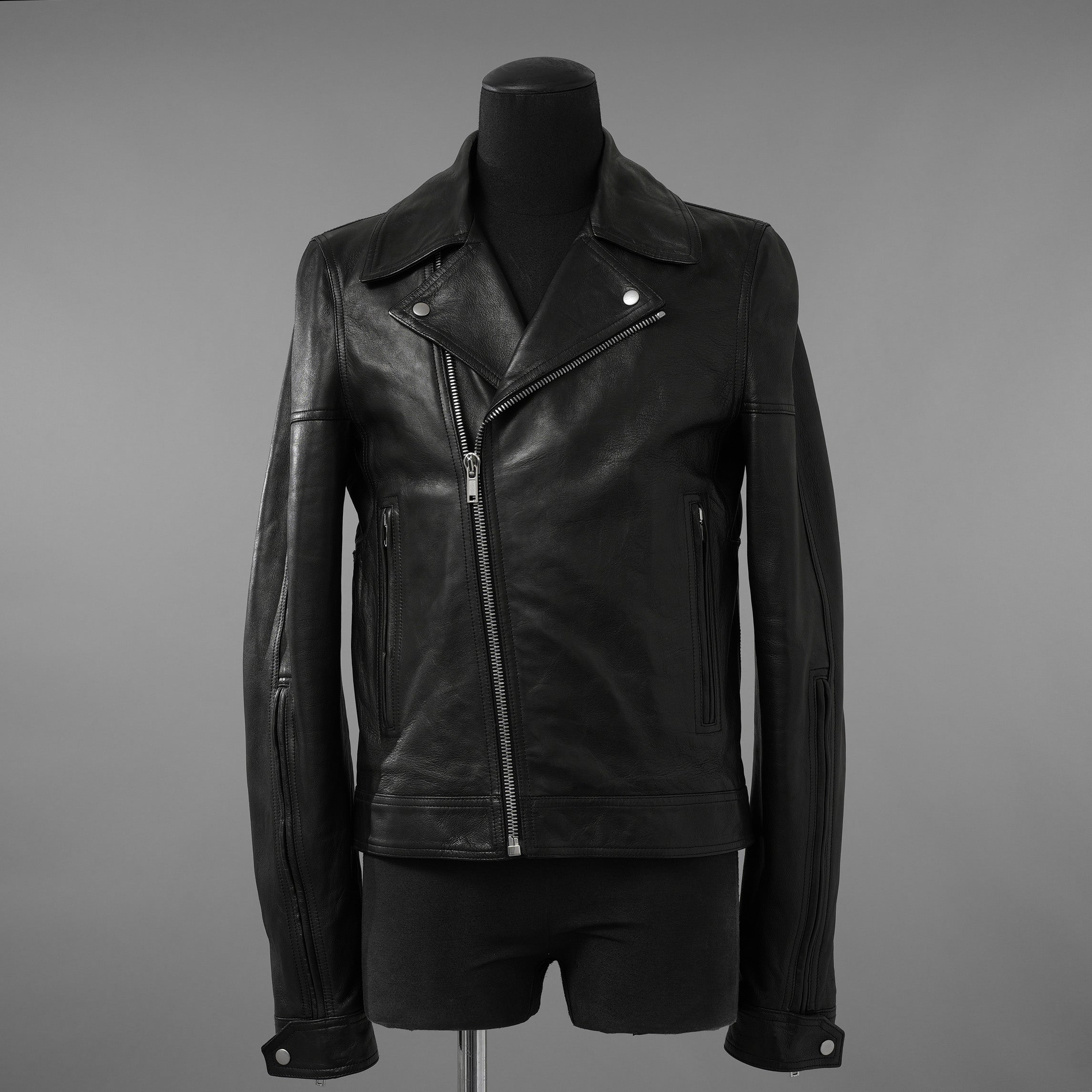 Rick Owens リックオウエンス / 極美品 23SS EDFU / DRACUBIKER ドラキュバイカー / ラムレザー ライダース ジャケット / RU01C4767 LNV / size 48 (BLACK)