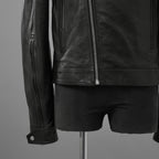 Rick Owens リックオウエンス / 極美品 23SS EDFU / DRACUBIKER ドラキュバイカー / ラムレザー ライダース ジャケット / RU01C4767 LNV / size 48 (BLACK)