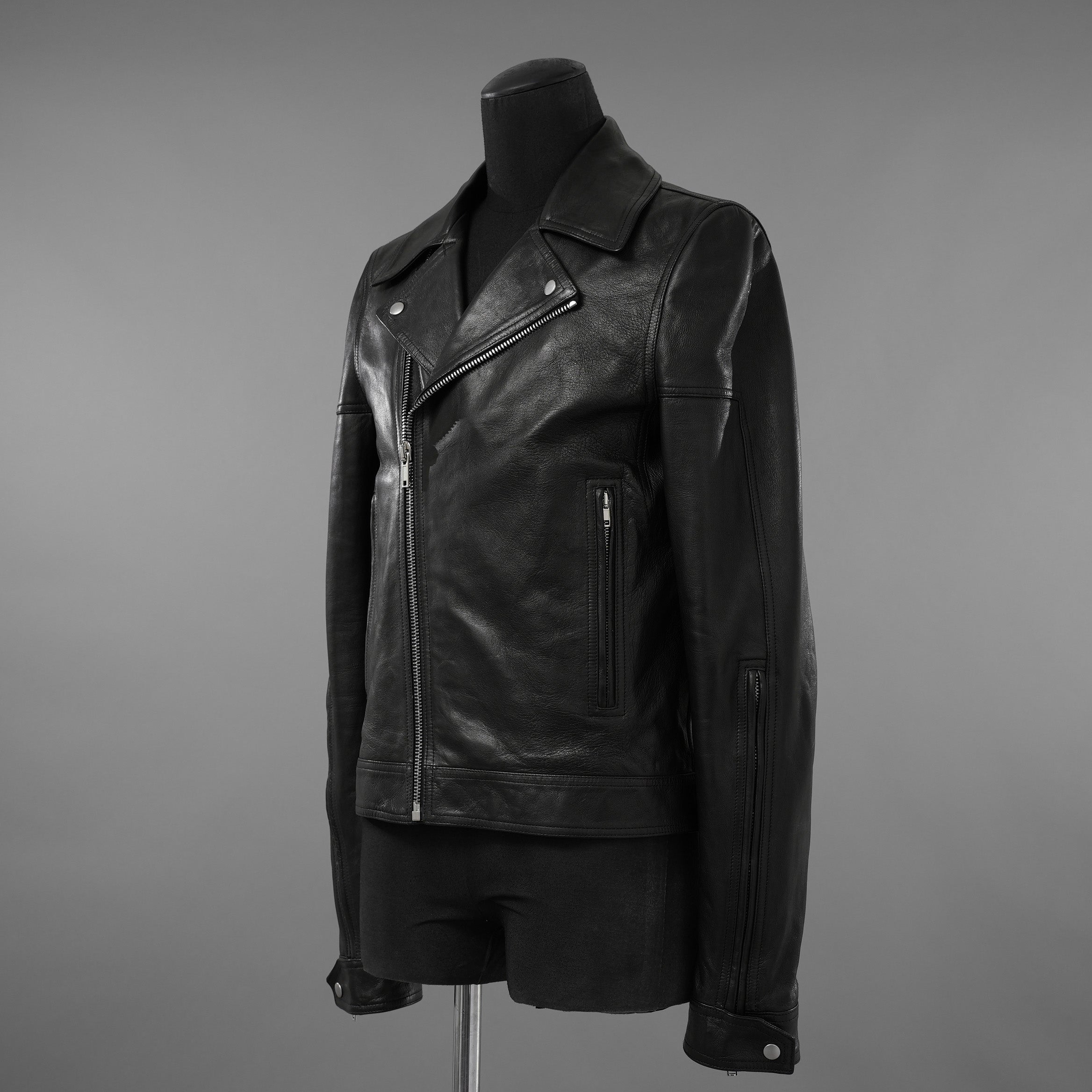 Rick Owens リックオウエンス / 極美品 23SS EDFU / DRACUBIKER ドラキュバイカー / ラムレザー ライダース ジャケット / RU01C4767 LNV / size 48 (BLACK)