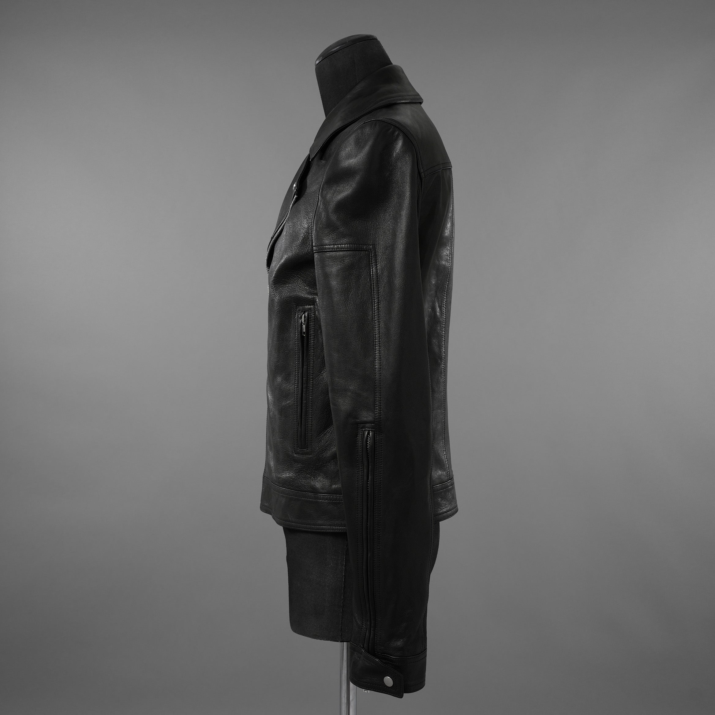 Rick Owens リックオウエンス / 極美品 23SS EDFU / DRACUBIKER ドラキュバイカー / ラムレザー ライダース ジャケット / RU01C4767 LNV / size 48 (BLACK)