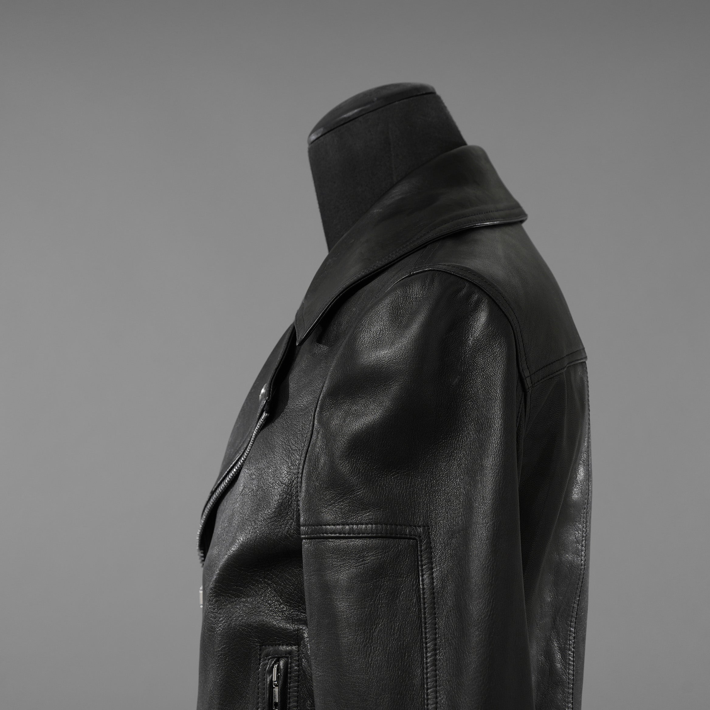 Rick Owens リックオウエンス / 極美品 23SS EDFU / DRACUBIKER ドラキュバイカー / ラムレザー ライダース ジャケット / RU01C4767 LNV / size 48 (BLACK)