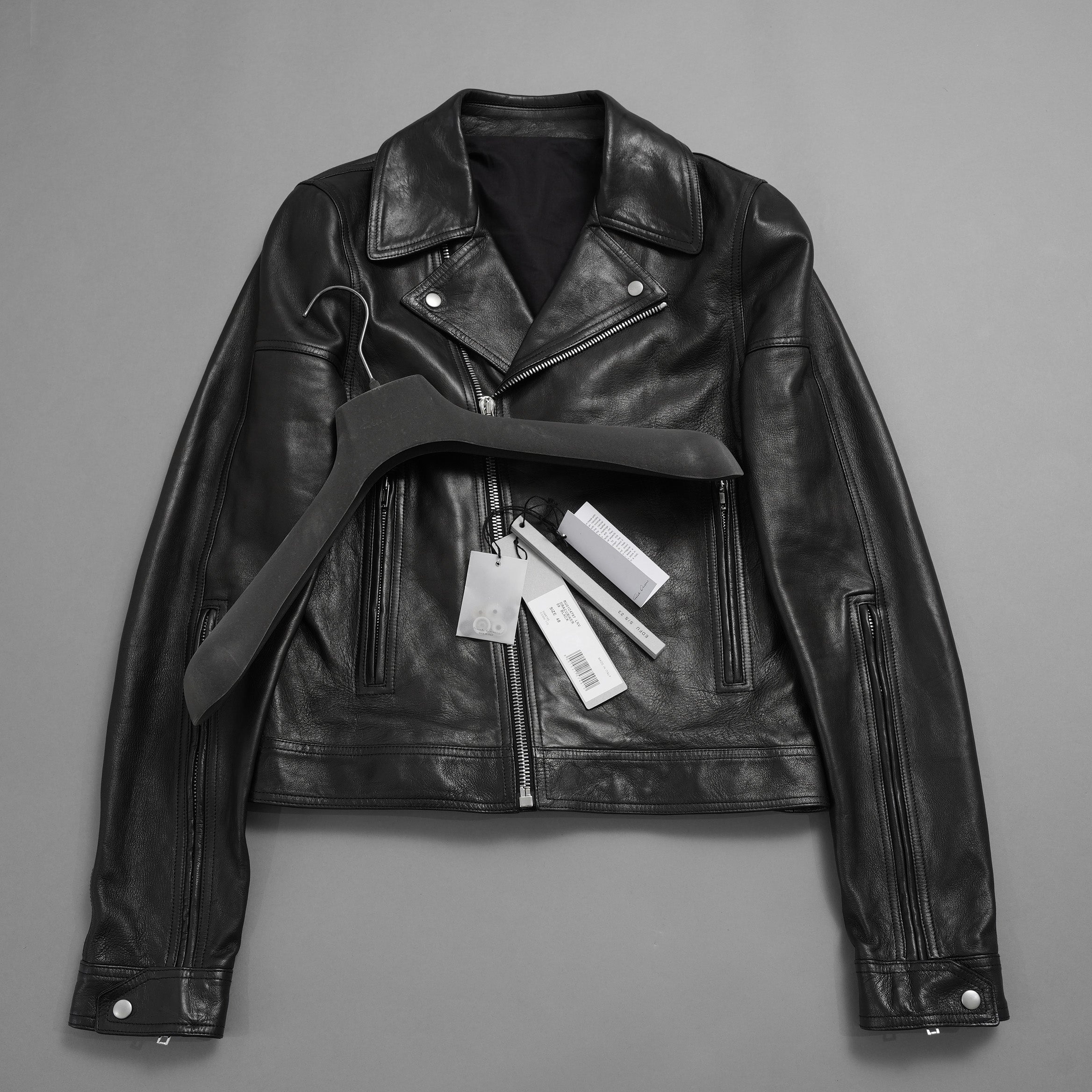 Rick Owens リックオウエンス / 極美品 23SS EDFU / DRACUBIKER ドラキュバイカー / ラムレザー ライダース ジャケット / RU01C4767 LNV / size 48 (BLACK)