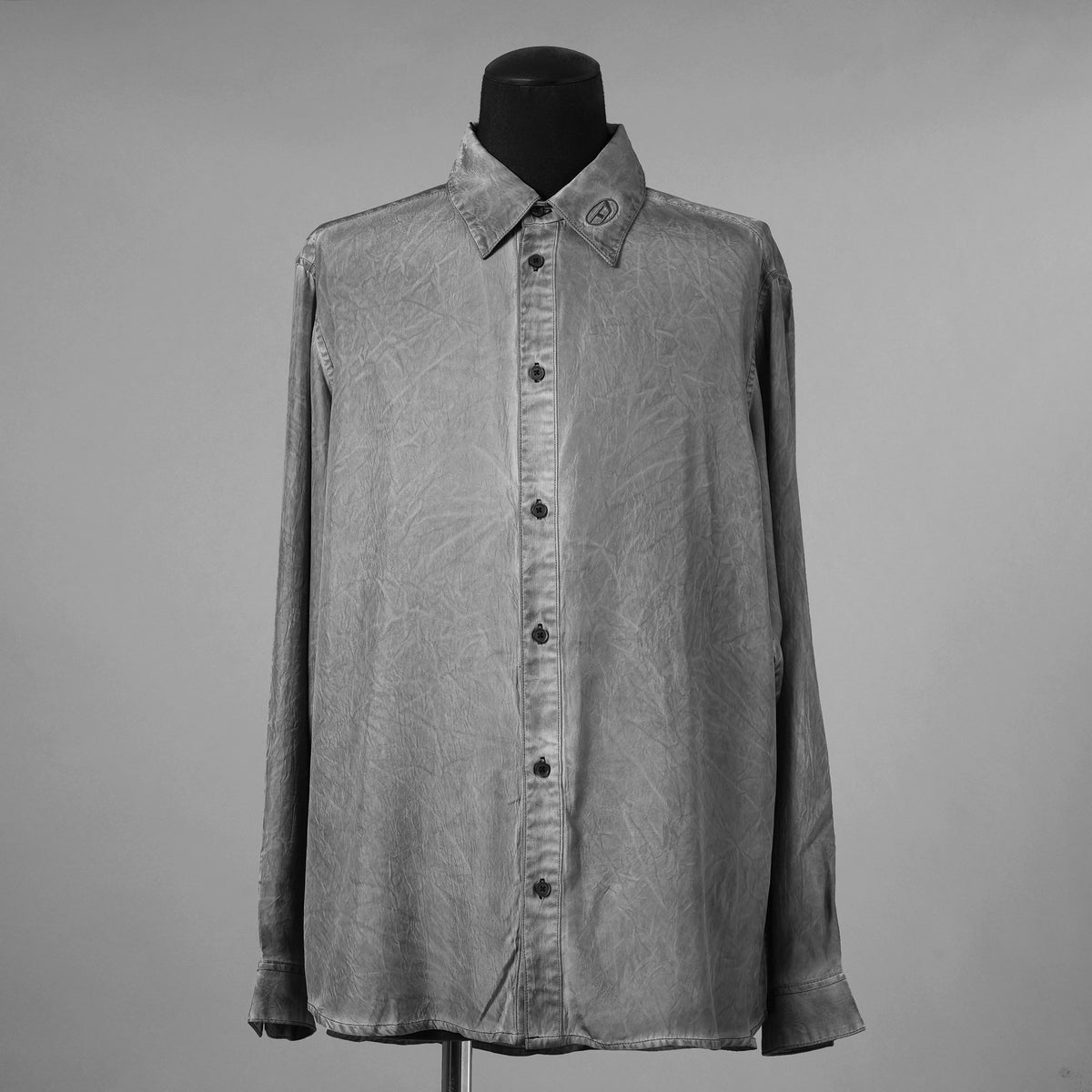 DIESEL ディーゼル / 美品 24AW S-LEON シワ加工 長袖シャツ / A166920CMBB / size 46 (GRAY) 352079-in-ue