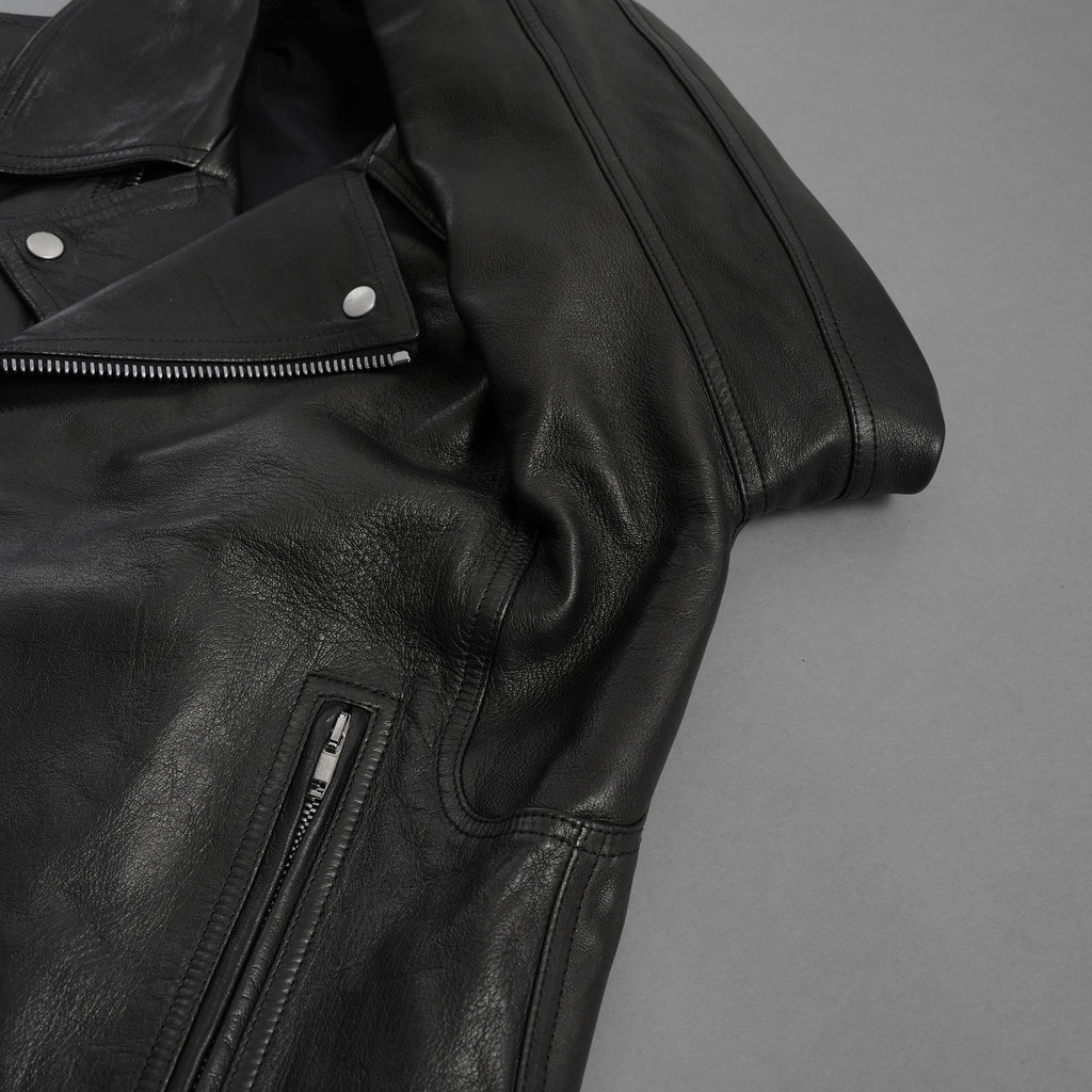 Rick Owens リックオウエンス / 極美品 23SS EDFU / DRACUBIKER ドラキュバイカー / ラムレザー ライダース ジャケット / RU01C4767 LNV / size 48 (BLACK)