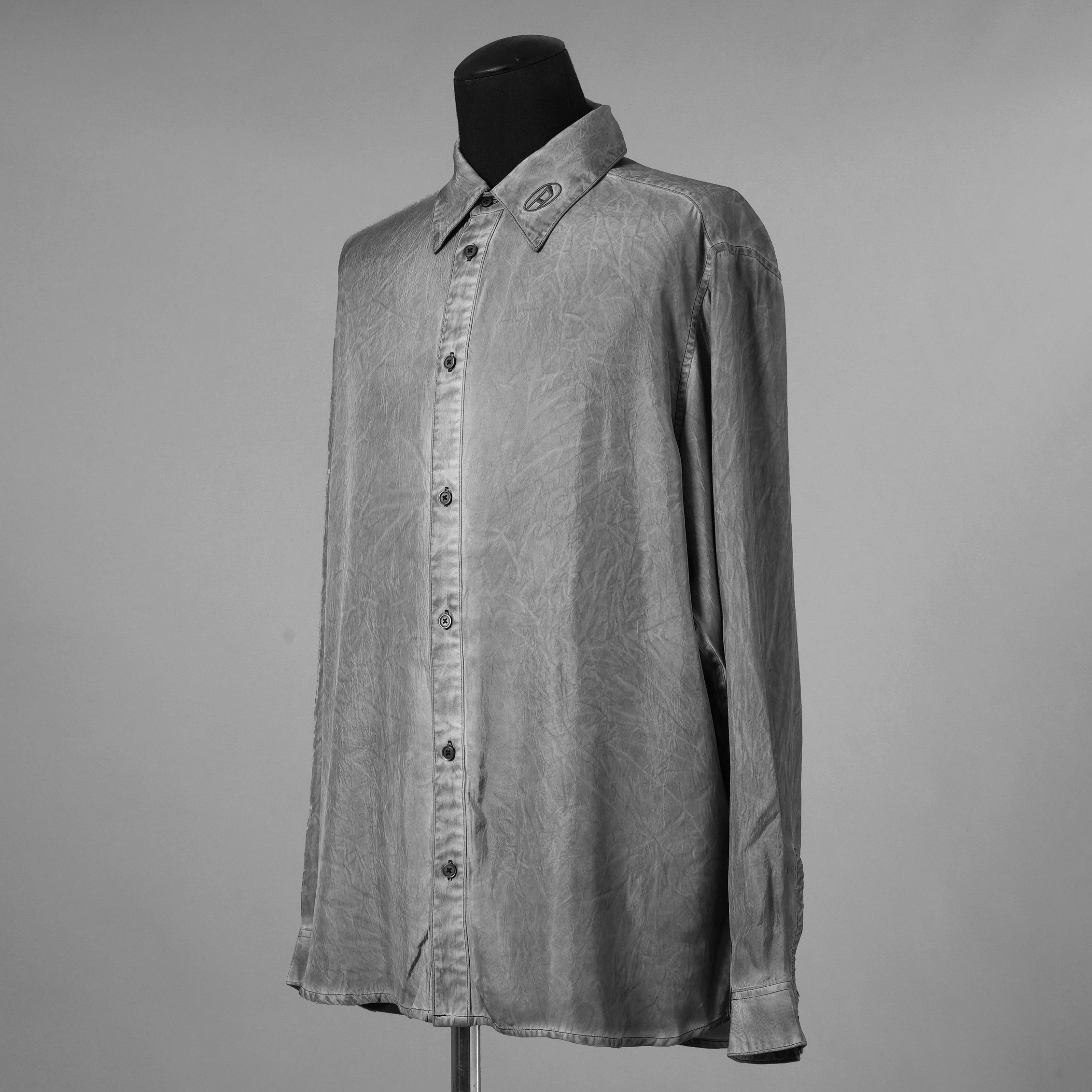 DIESEL ディーゼル / 美品 24AW S-LEON シワ加工 長袖シャツ / A166920CMBB / size 46 (GRAY) 352079-in-ue