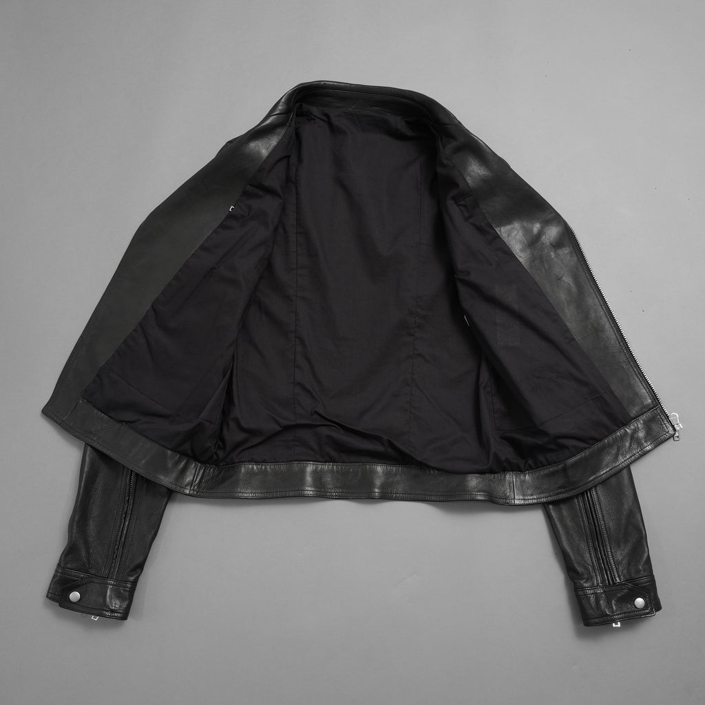 Rick Owens リックオウエンス / 極美品 23SS EDFU / DRACUBIKER ドラキュバイカー / ラムレザー ライダース ジャケット / RU01C4767 LNV / size 48 (BLACK)