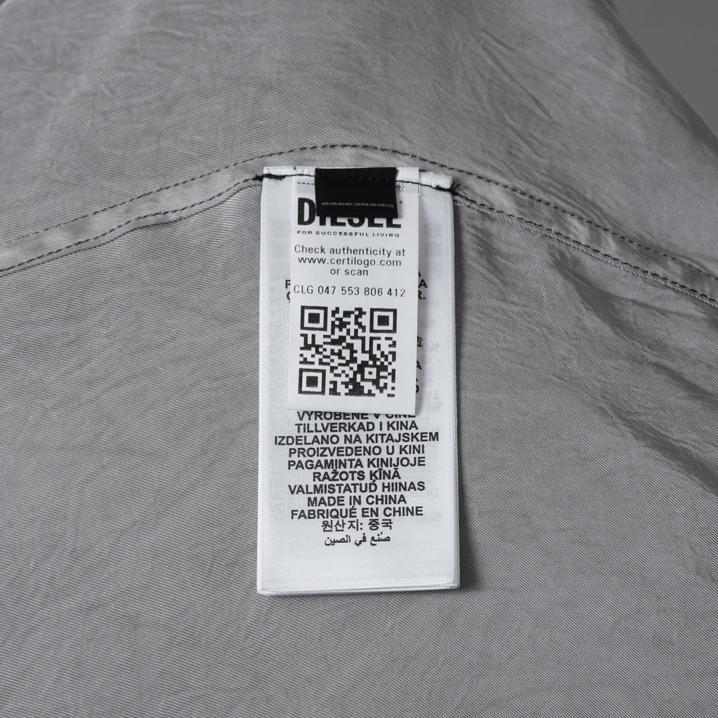 DIESEL ディーゼル / 美品 24AW S-LEON シワ加工 長袖シャツ / A166920CMBB / size 46 (GRAY) 352079-in-ue