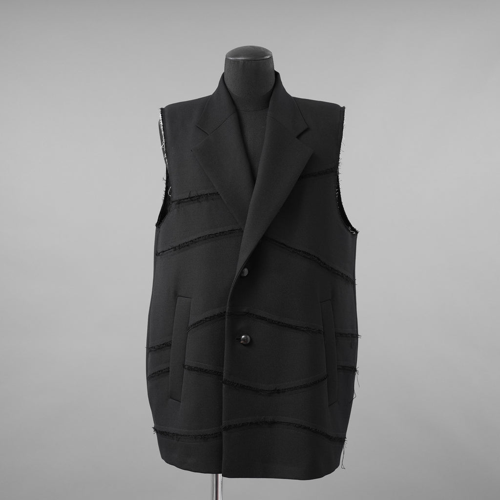 NAMACHEKO ナマチェコ / 美品 24SS ノースリーブ ロング ジャケット BACKBLAZER / NS24 302 N2039 / size XS (BLACK)