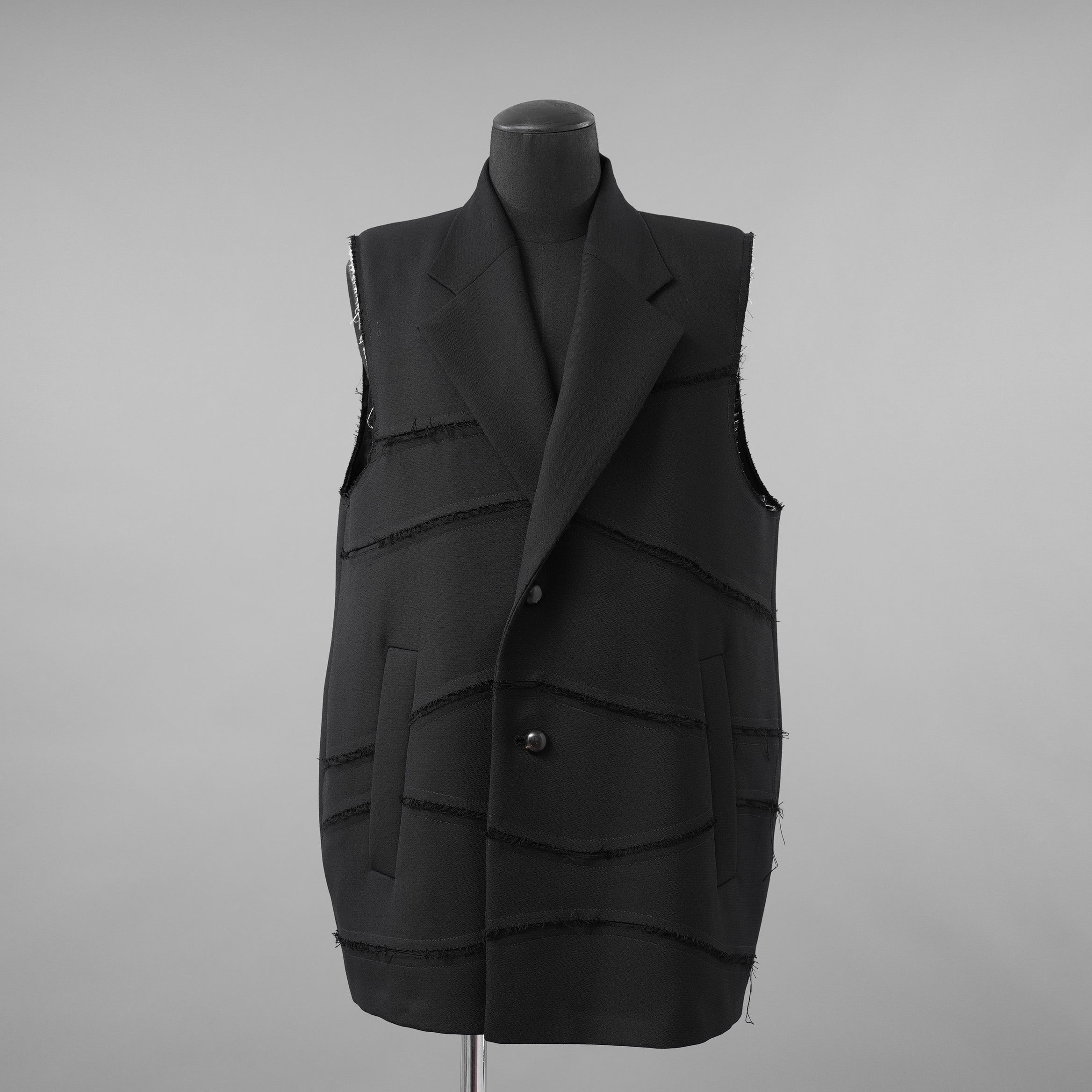 NAMACHEKO ナマチェコ / 美品 24SS ノースリーブ ロング ジャケット BACKBLAZER / NS24 302 N2039 / size XS (BLACK)
